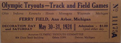 ticket to Olympic Trials at Ferry Field