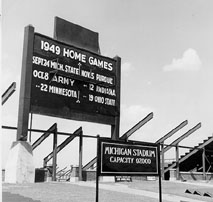 1949 stadium 
expansion, scoreboard