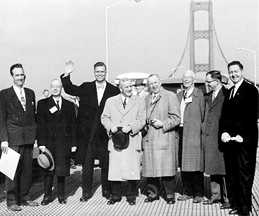 G. Mennen Williams at the opening day ceremony of the Mackinac Bridge