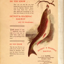 Brook Trout Detroit and Mackinaw Railway ca. 1895