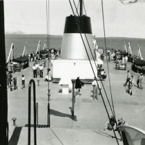 Deck of the Vacationland Car Ferry, Mackinaw City, 1954 Edward Dreier photograph collection