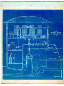 Blueprint of Barton plant from Gardner Stewart  Williams Papers