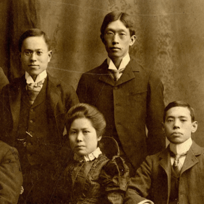 An early group of Japanese students at the University of Michigan.