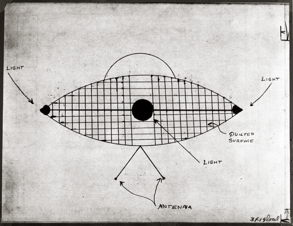 Drawing of a UFO by Washtenaw County law enforcement in 1966