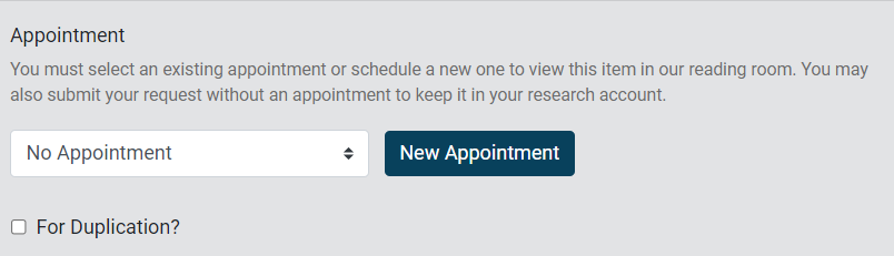 Appointment field screenshot