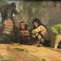 Oil painting of three indigenous Philippine women.