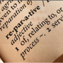 Dictionary page for the word "reparative"