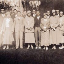 Group photo including Benjamin King and Estelle Mears.