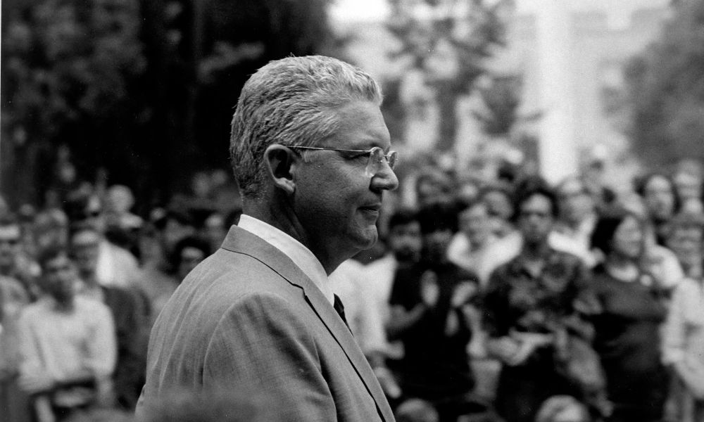 Robben Fleming as president of the University of Michigan in June of 1969.
