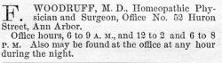 Advertisement in the Michigan Chronicle for a Homeopathic physician in 1868.