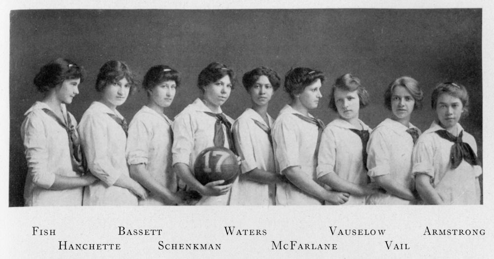 The Class of 1917 Literary Women's Basketball Team.