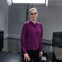 Archivist Liz Gadelha in the Digitization Lab.