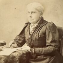 Lucinda Hinsdale Stone at a desk