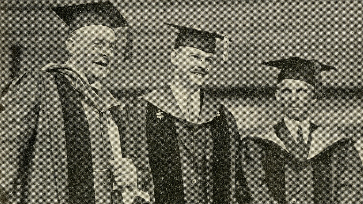 U-M President Clarence Cook Little and Henry Ford in commencement robes.